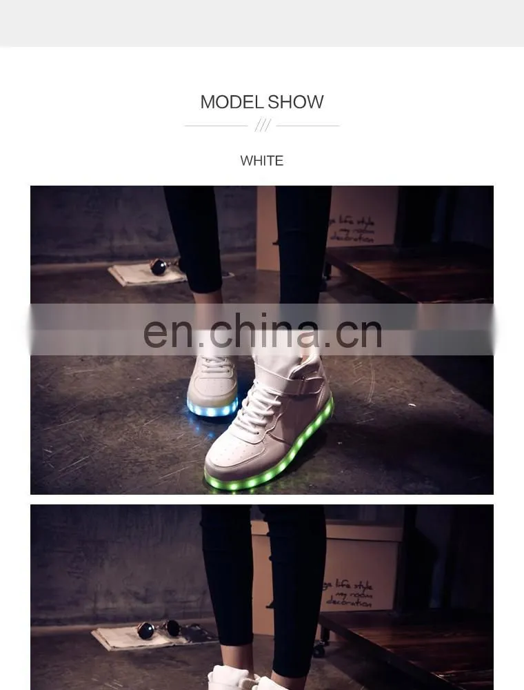 Factory Wholesale Hot Fashion Cool light up shoes street dance luminous high top LED sneakers casual shoes for men women
