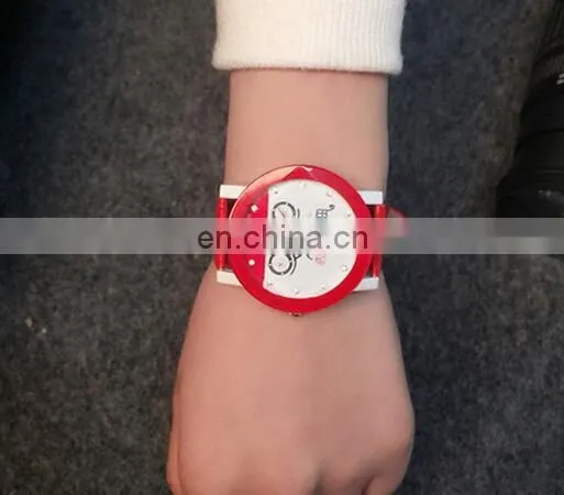 Top Quality Fashion Diamond Leather Quartz Analog Watch Bicycle Watch Children Students Wrist watch