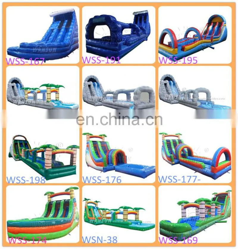 Inflatable blue curve water slide, Curve Action Dual Lane Inflatable Water Slide