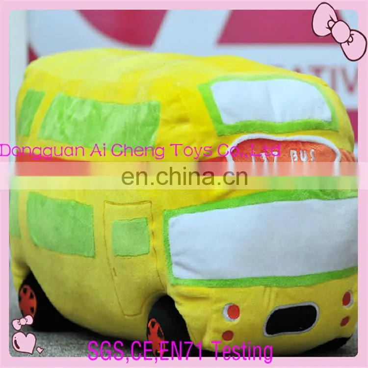 custom cartoon red bus plush toy promotion