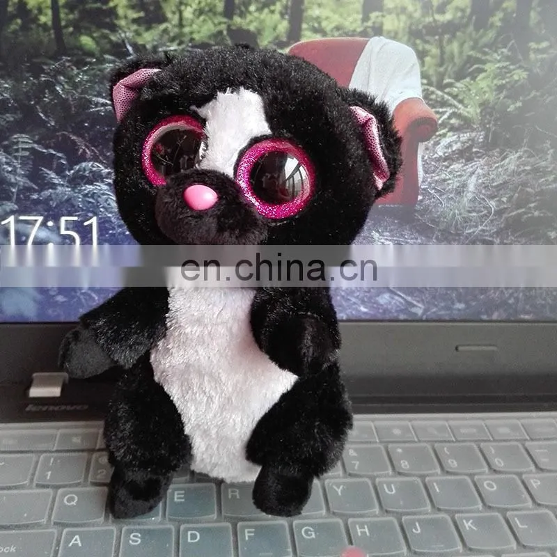 TY branded furry big eyed plush china factory plush toys