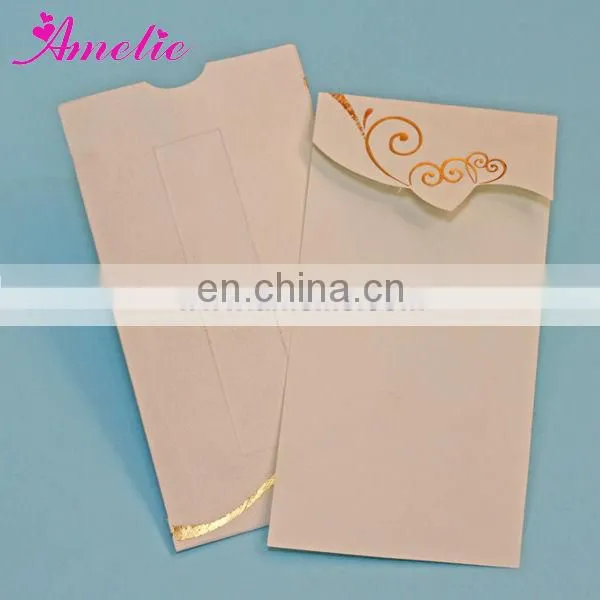 AT016 White And Brown Blue Cheap Wedding Invitations