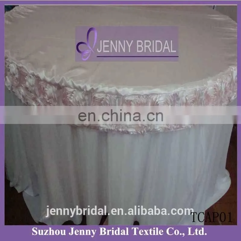 TC031Z rosette satin table cloth new design table cloth purple table cloth