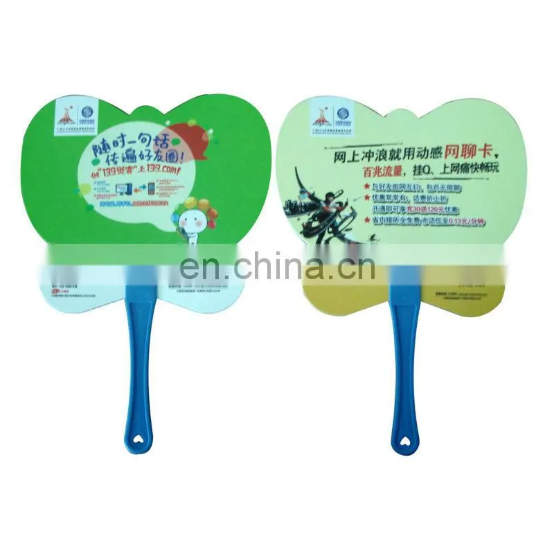 custom blank white wrinkled handheld plastic folding fan