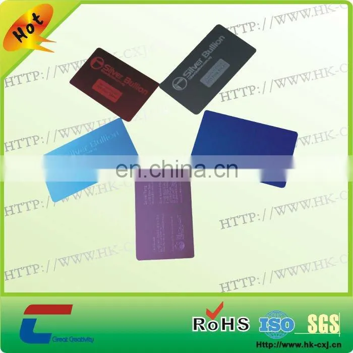 black printing stainless steel vip card