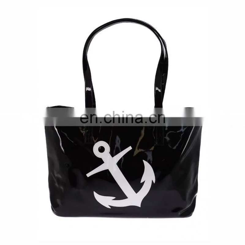 24x15 Inch Sea Life Anchor Print PVC Summer Beach Promotional Tote Bag