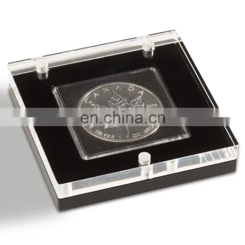 coin acrylic storage display/magnet coin display stand /coin storage for souvenir