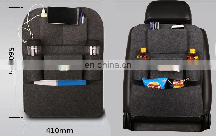 Felt car seat back organizer/ back seat Multipocket Felt Back Seat OrganizerBag