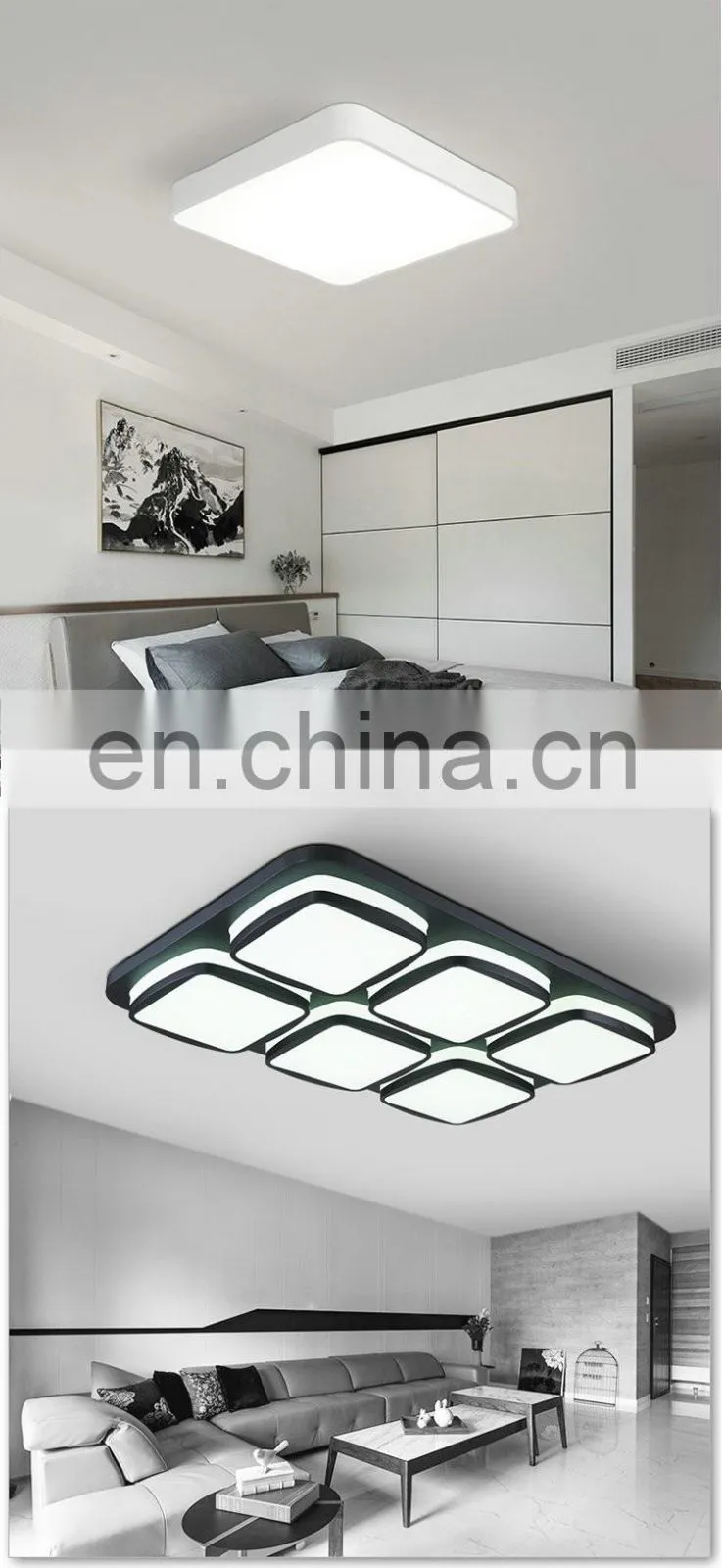modern minimalist living room LED ceiling lamps indoor rectangular bedroom ceiling pendant light