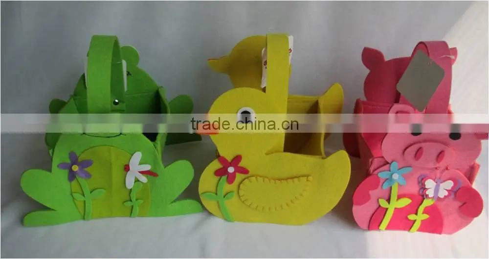 wholesale assorted styles kids play felt basket for easter