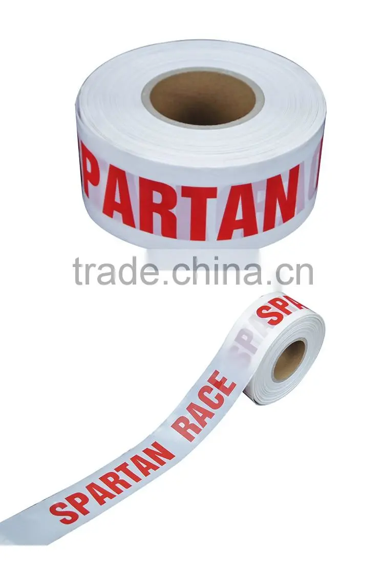 Low factory price non adhesive Warning Tape with word Spartan race OP013-16