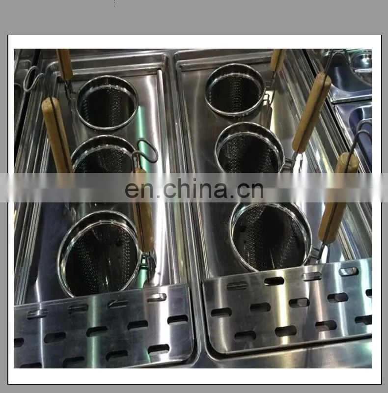 Stainless Steel Commercial Vertical 6 basket Gas Pasta Cooker With cabinet