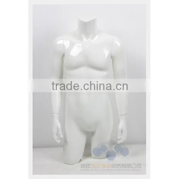 Half-body matte white male torso mannequin