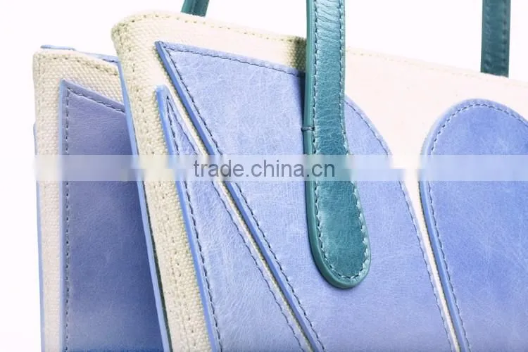Oringal Designer New Brand Genuine Real Cow Leather mix Cavans Butterfly Single Shoulder Bags Handles Handbag for Women