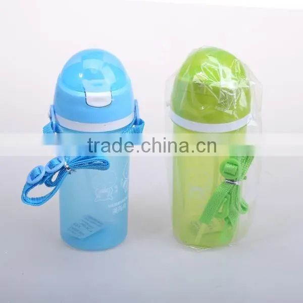 500ml Hot Sale Cylindrical shape Water Bottles with a straw