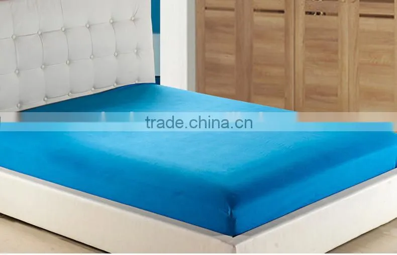 colored hotel bedding cover,polyester knitting fabric mattress cover