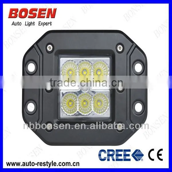 18W flush offroad LED work light for tractor, forklift, off-road, ATV, excavator, heavy duty equipment etc.