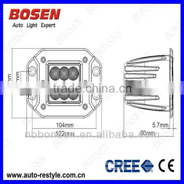 18W flush offroad LED work light for tractor, forklift, off-road, ATV, excavator, heavy duty equipment etc.