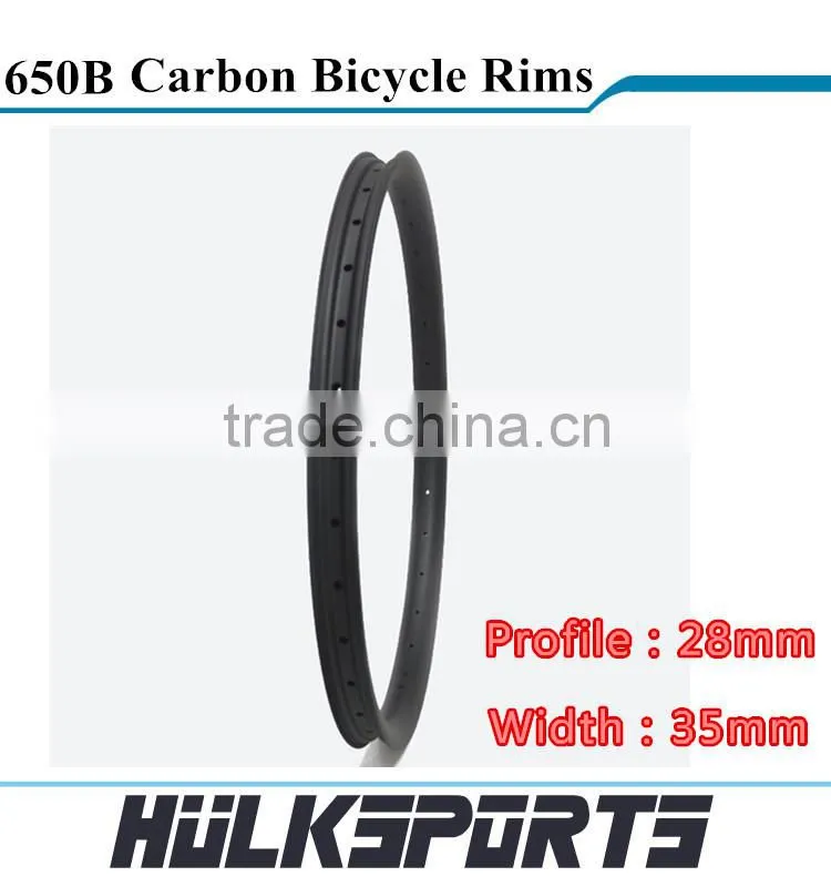 2016 new high quality MTB carbon bike rim 35mm wide tubeless rims 27.5 plus mtb rim