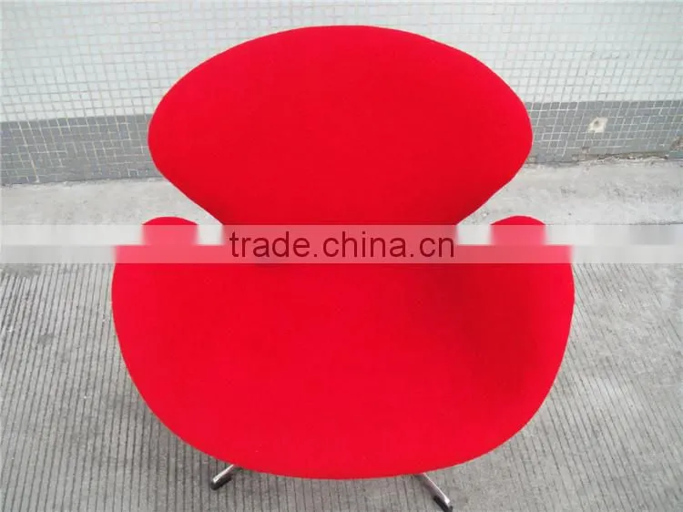 Fiberglass modern restaurant swan chair yellow