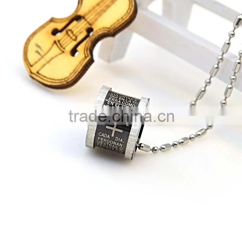 2016 New wholesale fashion jewelry silver stainless steel cross pendant