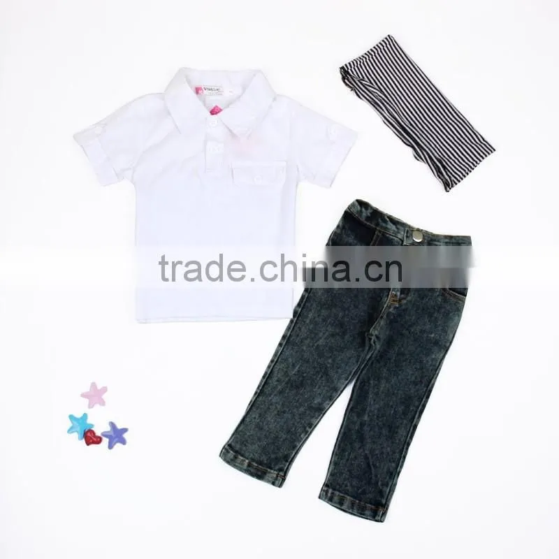 2016 Hot Sale Baby Boy Clothes Set 3pcs Summer Handsome Boy Clothing Set