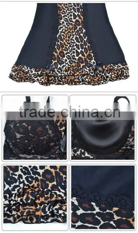 New arrival novel sexy hot lingeries animal print short babydolls 5079