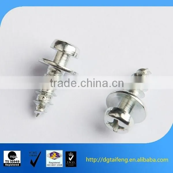 Phillips white plated pan head furniture connection bolt