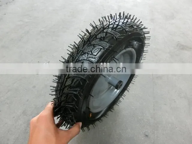 high rubber rubber wheel 3.00-8 metal rim with nylon bush