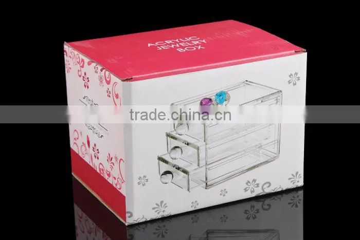 C81 ANPHY 3 Drawers Acrylic Organizer Large makeup Assorted Storage Box Jewelry Finding box