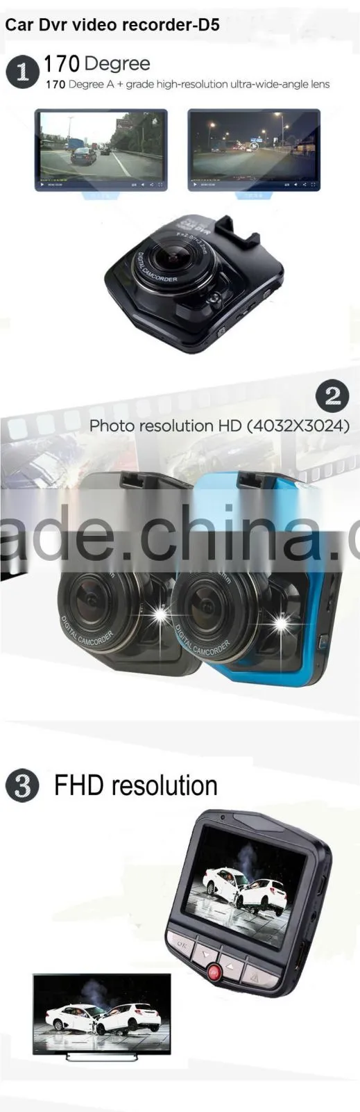 Driver recorder hd car dvr camera,car dash cam,1080p dash cam with user manual