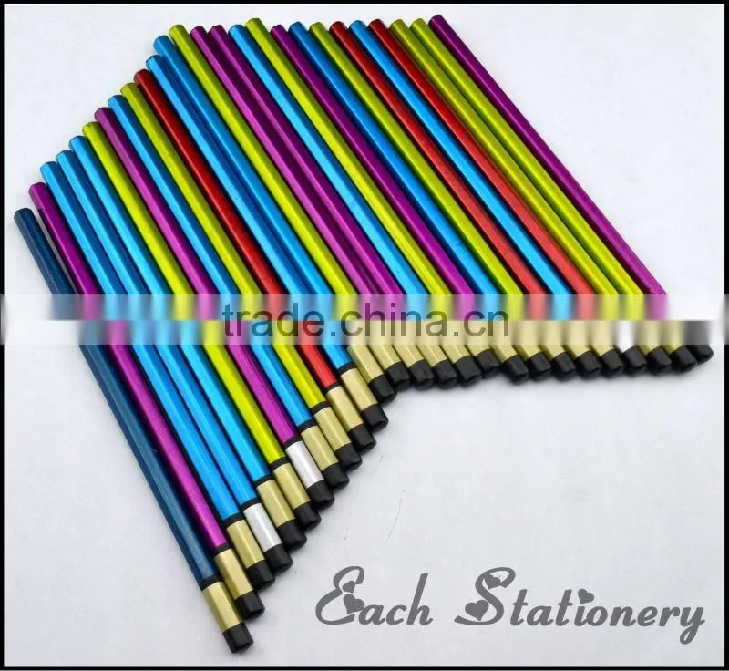 7" HB mentalic wooden pencil with top tip