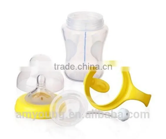 230ml/8oz USA Thermal Sensitive Extra Wide Neck Breathing Silicone Baby Nursing Bottle China Silicone Baby Bottles A-1107