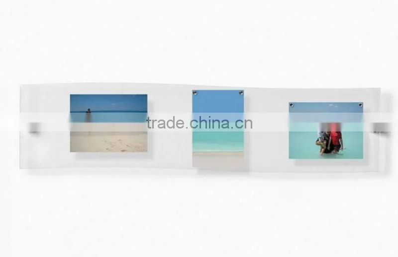 Elegant wall mount curve acrylic picture photo frame