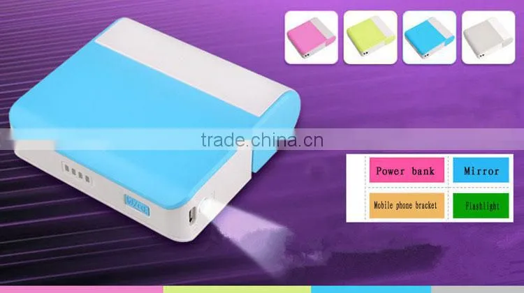 fashion mirror power bank review with mobile stand for TV watching xh-401