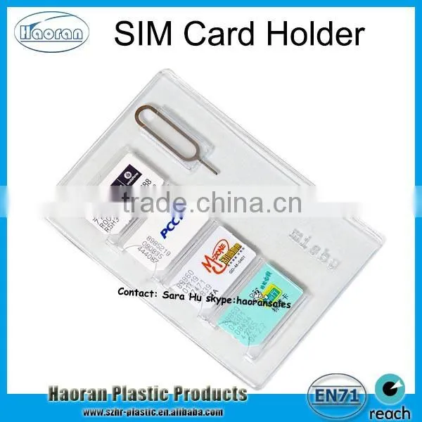 Plastic nano sim card holder wallet