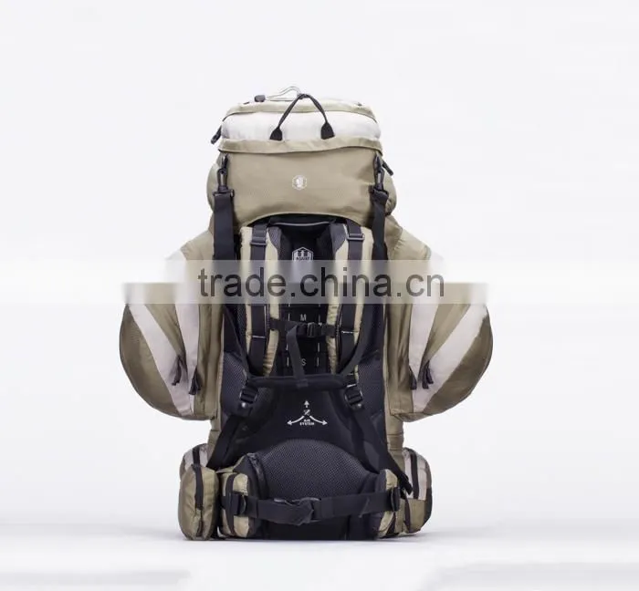 Waterproof khaki hiking backpack,camping backpack