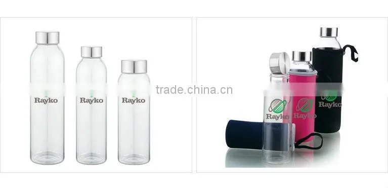 Glass bottle with Silicon band, 2013 new bottle, Glass mug