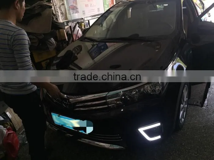 New arrived! 2014-2015 TOYOTA COROLLA GUIDE LIGHT LED DAYTIME RUNNING LIGHT LED DRL FOR COROLLA FOG LAMP WITH TURN SIGNAL