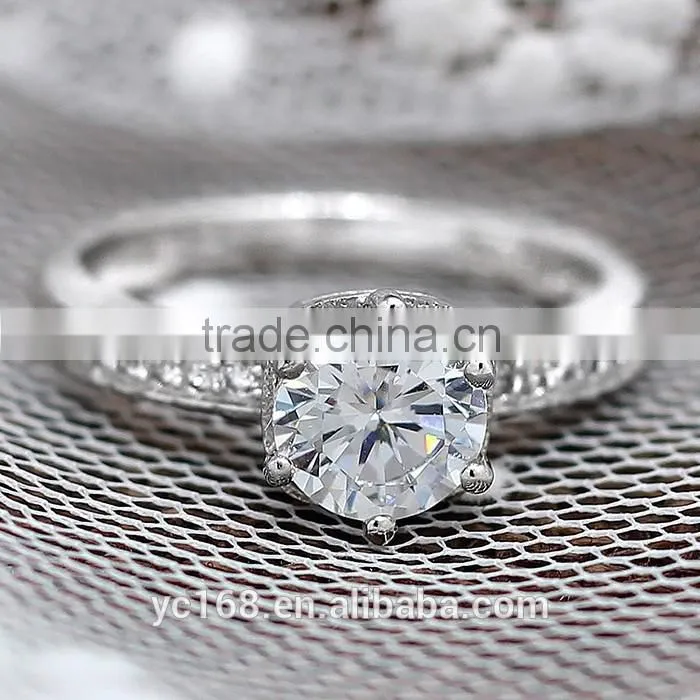 S925 sterling silver wedding rings with cubic zirconia stones alibaba express jewelry