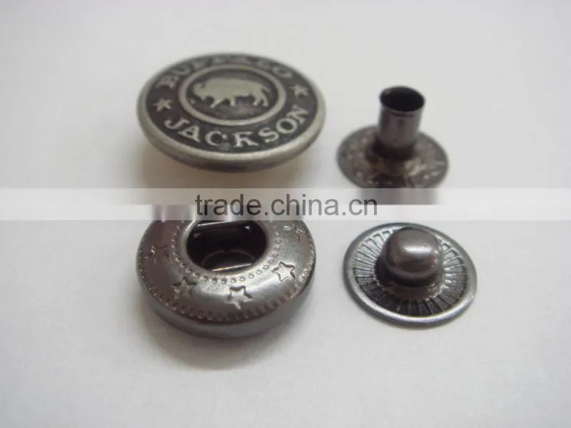 18mm immemorial engraved metal snap button for garment