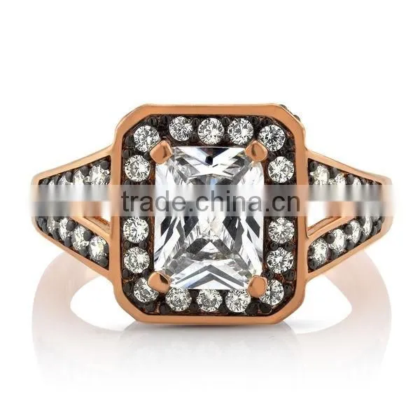 Beautiful Design S925 Sterling Silver White Stone Engagement Ring for Women