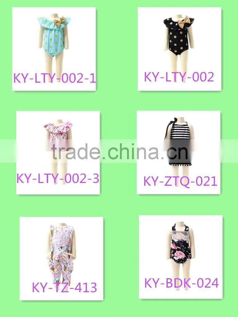 Latest Fashion Wholesale Boutique Pink Sequin Lace Dressy Cotton Sleeveless Baby Rompers