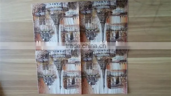 2016 hight quality 33*33cm 18gsm 1/4 fold decorative paper napkins