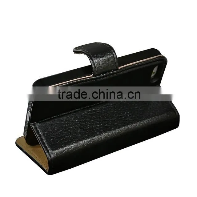 Genuine Real Leather Wallet stand Mobile Phone case cover for Apple iPhone SE
