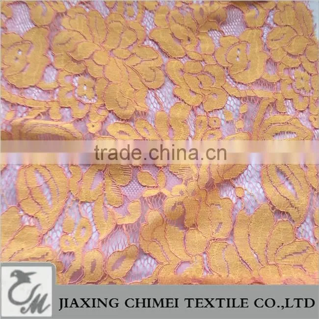orange pink lace fabric