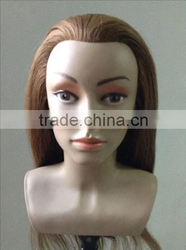 100% human hair training doll head practice head