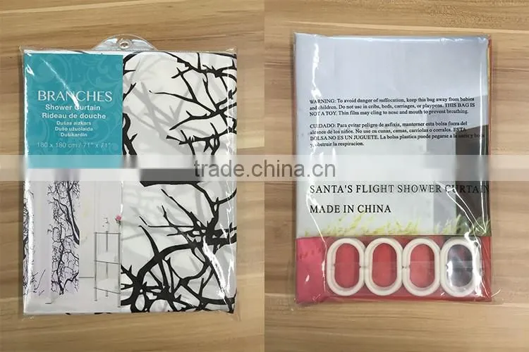 Factory wholesale fabric woven 100%polyester shower bamboo curtain