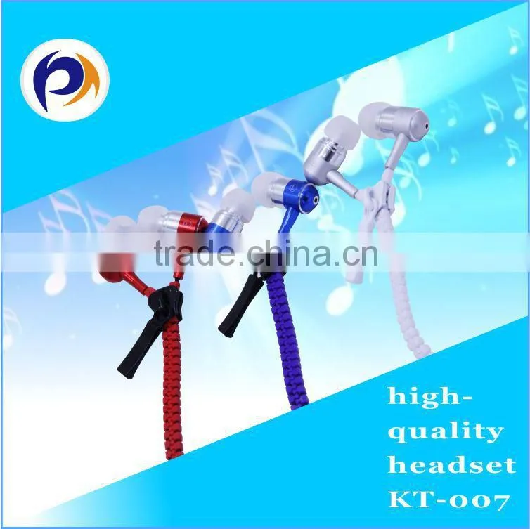 fashion design earphone zipper with mic