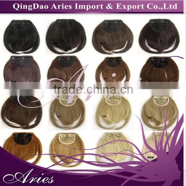 100% High Temperature Fiber Synthetic Hair Incline Bangs Clips in Hair extensions